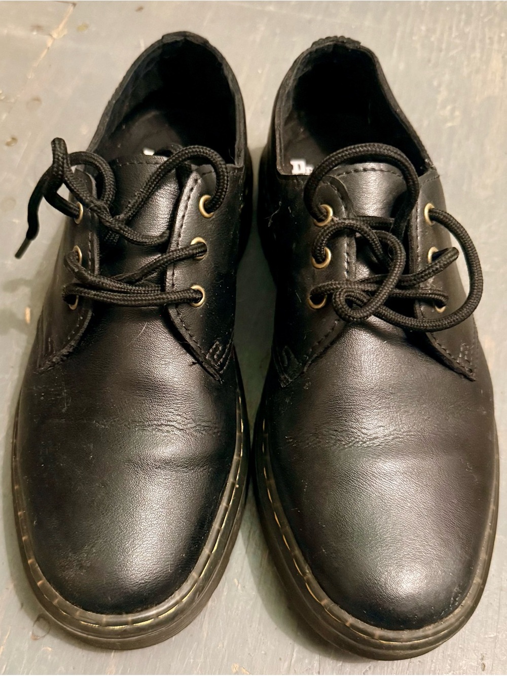 Woman’s Dr. Martens Black Leather Lace-Up Shoes